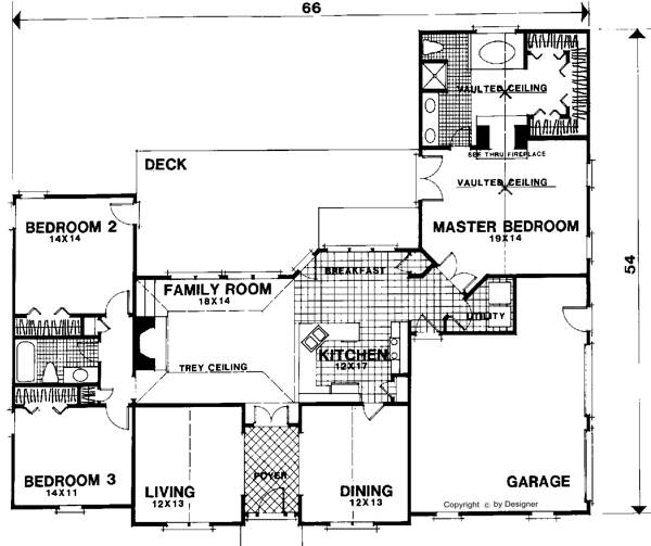 The Vaughn 6307 3 Bedrooms And 2 Baths The House Designers 6307